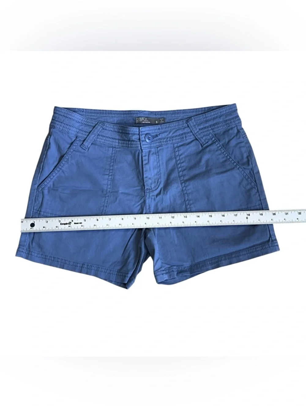 Prana Women’s Sz 6 Blue Halle Stretch Cotton Twill Cargo Shorts - Picture 9 of 12